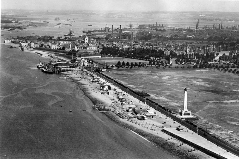An aerial shot of Southsea seafront with the city stretching out behind it. Picture: Paul Costen collection