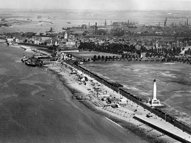 An aerial shot of Southsea seafront with the city stretching out behind it. Picture: Paul Costen collection