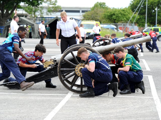 HMS Collingwood hosted the annual Junior Leaders’ Field Gun Competition on Friday, July 12, 2024.Picture: Sarah Standing (120724-1894)