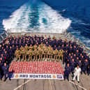 HMS Montrose celebrates 1,000 days in the Gulf. Pic Royal Navy