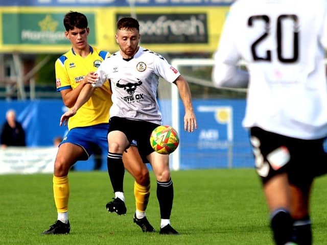 Gosport's Finn Walsh-Smith, left, keeps a close eye on a North Leigh opponent in October. Picture: Tom Phillips