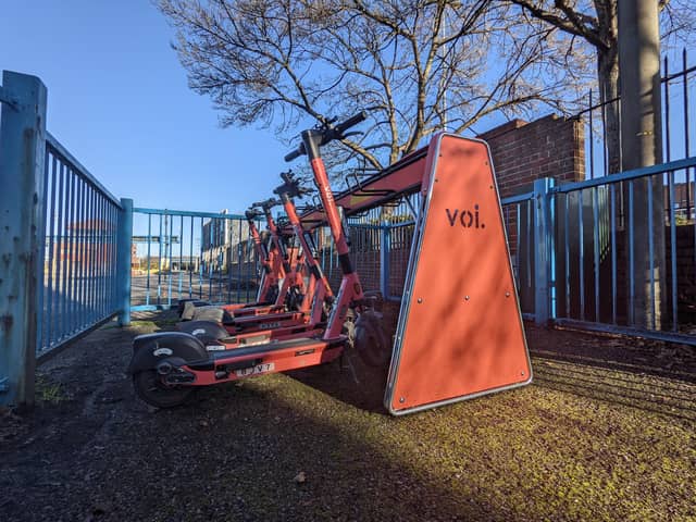 Port ready to dock and roll with installation of new e-scooter docking station.