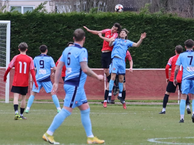 Fareham (red) v Portchester. Picture by Ken Walker