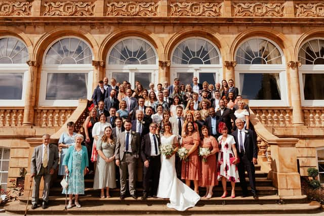 Guests at Andy and Georgie's wedding. Credit: Carla Mortimer Wedding Photography.