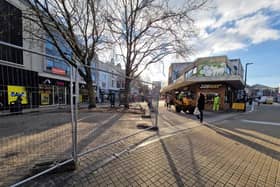 Portsmouth City Council is planning to improve a stretch of the road – installing features like new seating, more planting, play equipment for children, new cycle stands, and a pavement graphic by local artist Angela Chick – in an effort to draw more people back to the high street.