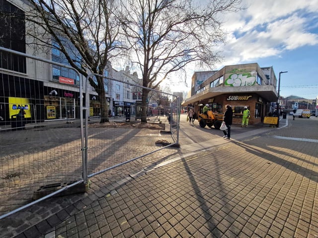 Portsmouth City Council is planning to improve a stretch of the road – installing features like new seating, more planting, play equipment for children, new cycle stands, and a pavement graphic by local artist Angela Chick – in an effort to draw more people back to the high street.