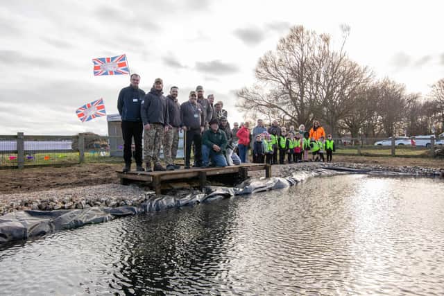 Veterans with Gary Weaving, Lord Mayor Hugh Mason, Lady Mayoress Marie Costa and schoolchildren at the new dipping pond.

Picture: Habibur Rahman