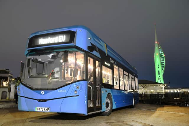 One of the county's new electric buses