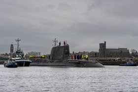 A decision to rename HMS Agincourt, an Astute-class attack submarine, to HMS Achilles has been branded "woke nonsense" by former defence secretary Grant Shapps. Pictured is fellow Astute-class submarine HMS Anson.