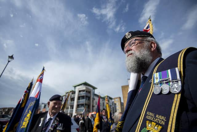 A Falklands veteran pictured in Broad Street, Old Portsmouth, during the 40th anniversary event of the war earlier this year. Photo: Peter Langdown