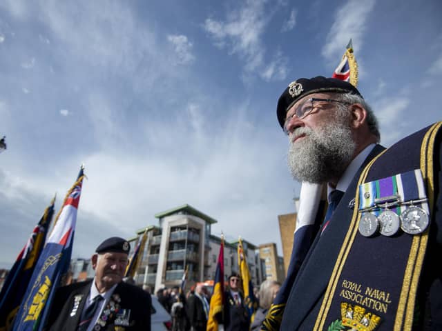 A Falklands veteran pictured in Broad Street, Old Portsmouth, during the 40th anniversary event of the war earlier this year. Photo: Peter Langdown