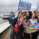 Pompey fans gathered at the Albert Tavern bar on South Parade Pier, Southsea. PICTURE: MICHAEL SCADDAN