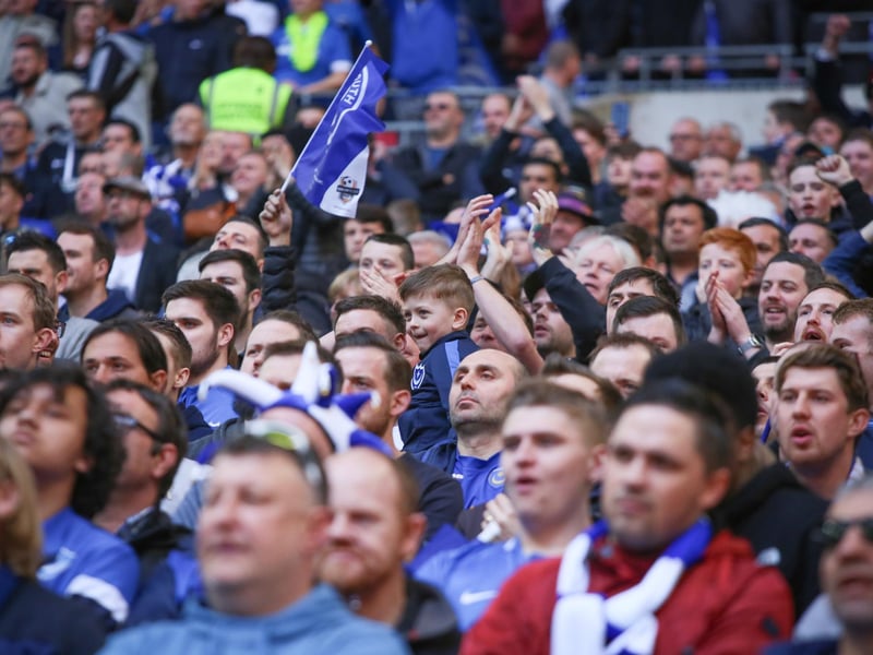 Pompey fans at Wembley against Sunderland in the Checkatrade Trophy final on March 31, 2019. Picture: Habibur Rahman