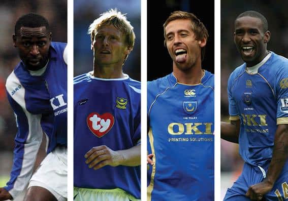 From left: Andy Cole, Teddy Sheringham, Peter Crocuh and Jermain Defoe