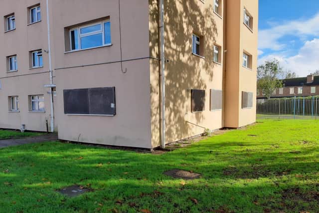 The flat has had a history of drug dealing and violence, with blood splatters being seen on the wall. Picture: Gosport Police.