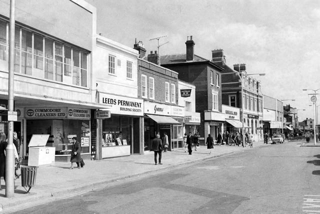 Shops in West Street, Fareham, in August 1976.