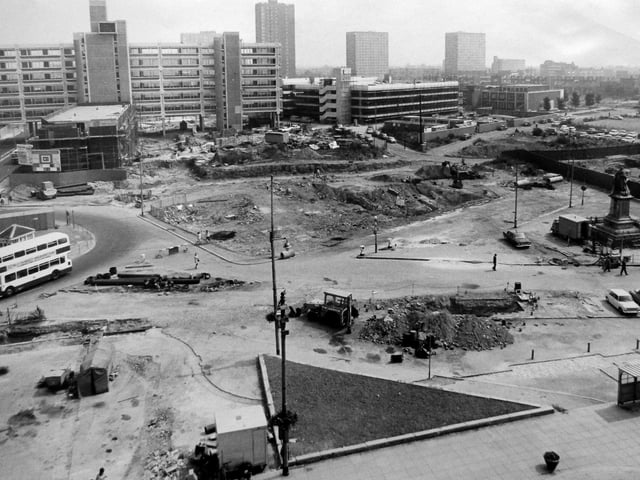 Portsmouth Guildhall and Guildhall Square August 1972
