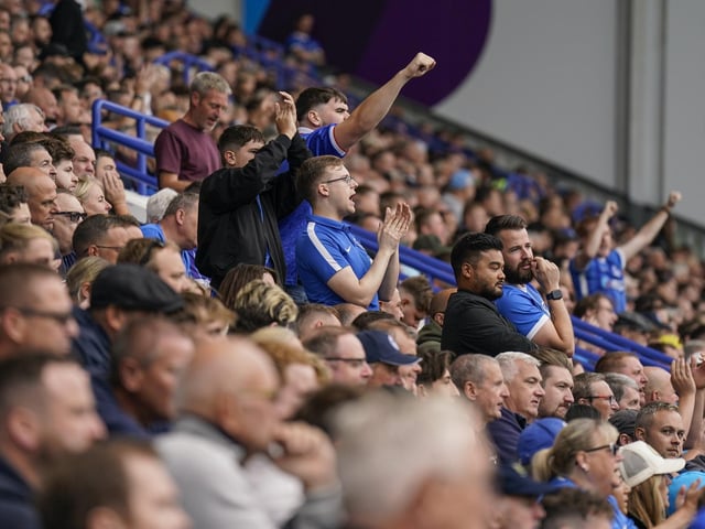 Making their voices heard at Fratton Park.