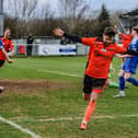 George Barker wheels away after scoring against Portland. Picture by Daniel Haswell