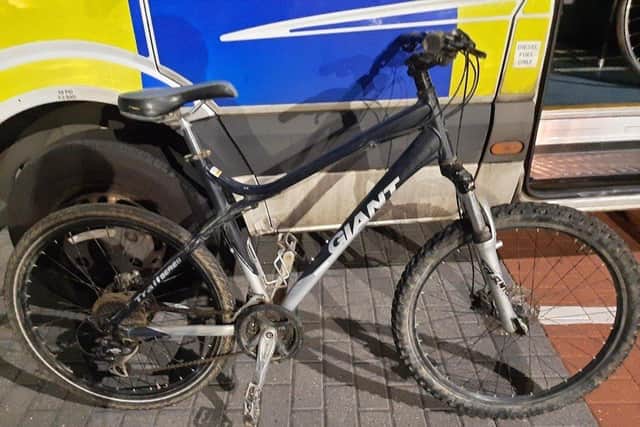 The black and silver Giant bike. Picture: Hampshire Constabulary