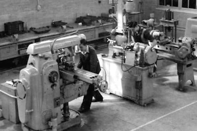 Bill Ford at his Cincinnati milling machine which John and Trevor used to maintain. Picture: Bill Ford collection