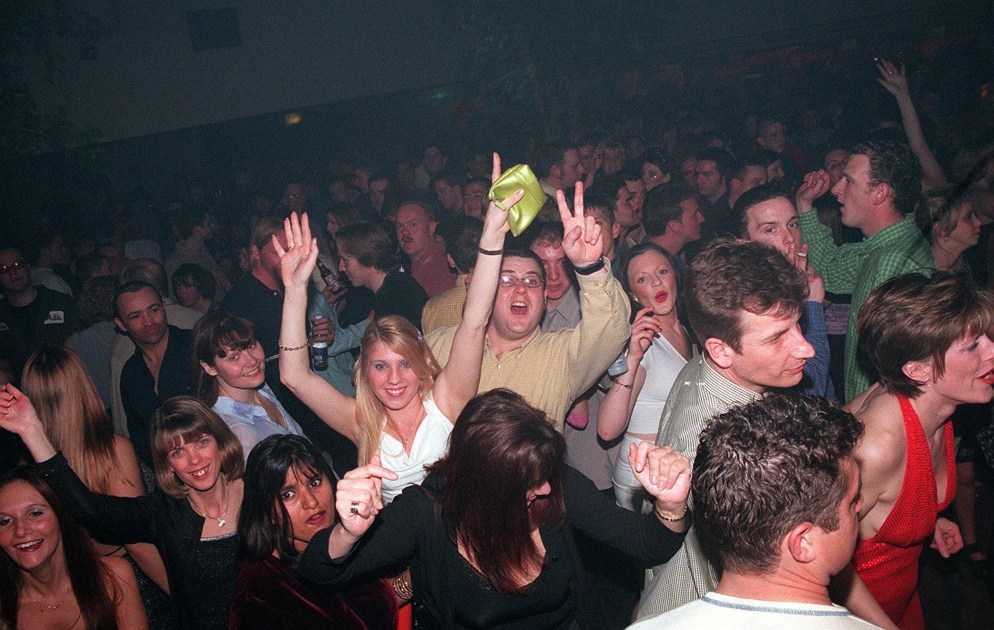 People partying the night away at Paradise club in the Pyramids in Southsea in 1999.