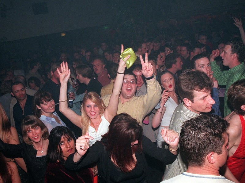 People partying the night away at Paradise club in the Pyramids in Southsea in 1999.