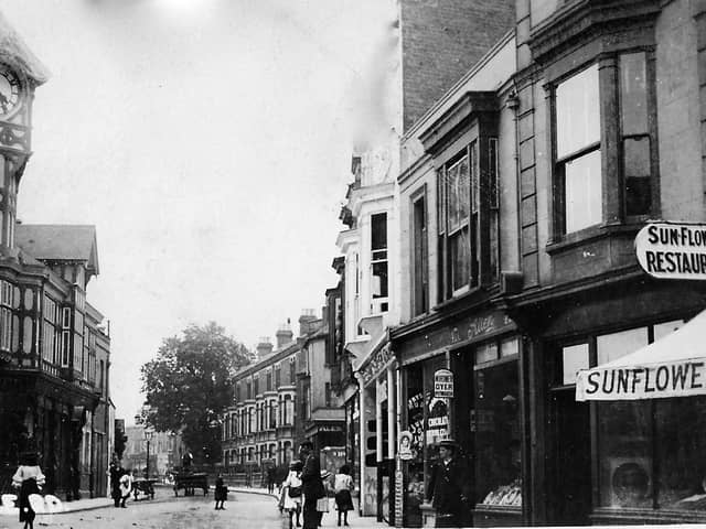 Castle Road, Southsea with the famous clock tower of Clock House.