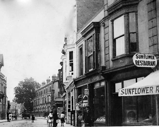 Castle Road, Southsea with the famous clock tower of Clock House.