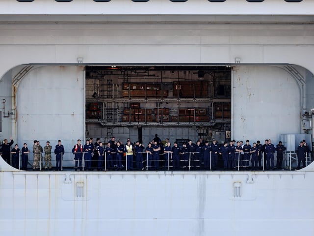 Aircraft Carrier HMS Queen Elizabeth returns back to her homeport of Portsmouth, Hampshire in October 2022 after hosting the Future Atlantic Forum 2022 in New York.