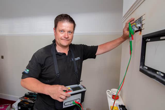 Graham Rodgers was made redundant last year due to covid. He retrained as an electrician and has set up his own business.
Pictured: Graham Rodgers at work near his home in Cosham on 16 June 2021
Picture: Habibur Rahman