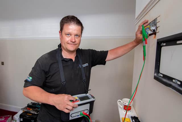 Graham Rodgers was made redundant last year due to covid. He retrained as an electrician and has set up his own business.

Pictured: Graham Rodgers at work near his home in Cosham on 16 June 2021

Picture: Habibur Rahman