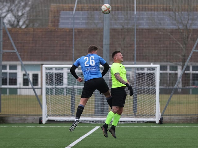 Pompey Dynamo (blue) v Carberry. Picture: Sam Stephenson.