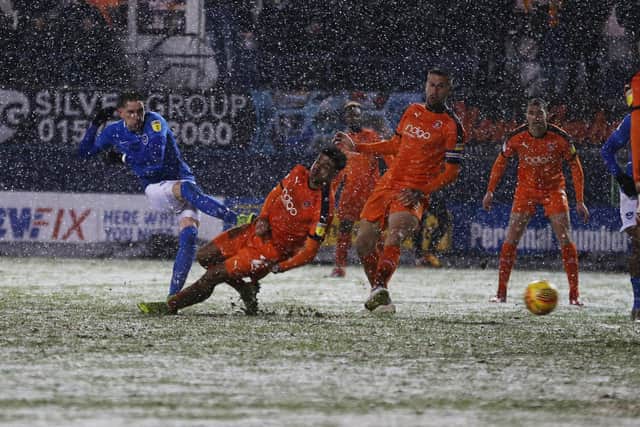 Ronan Curtis scoring for Pompey at Luton in January 2019, but the Hatters ran out 3-2 winners - and the sides haven't met in the league since. Picture: Joe Pepler/Digital South