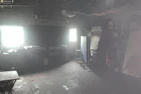 The smoke-filled room where the camping equipment was stored.