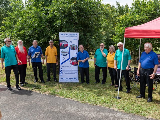 Attendees were treated to Sea Shanties from the Folks In Harmony choir. Picture: Mike Cooter (080723)