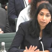 Home secretary Suella Braverman appearing before the home affairs committee. Picture: House of Commons/PA Wire