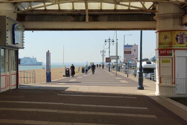 Southsea beach looking quiet on Tuesday, March 24, a day after Boris Johnson announced a national lockdown. Picture: Byron Melton