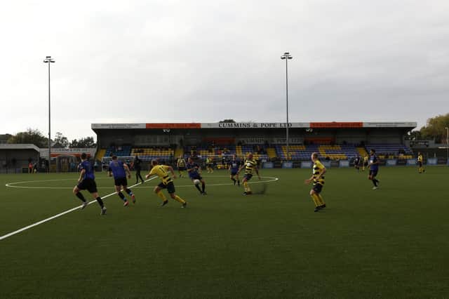 Clanfield v Paulsgrove, the first Hampshire Premier League game to take place on the new 3G surface at Westleigh Park. Picture: Chris Moorhouse