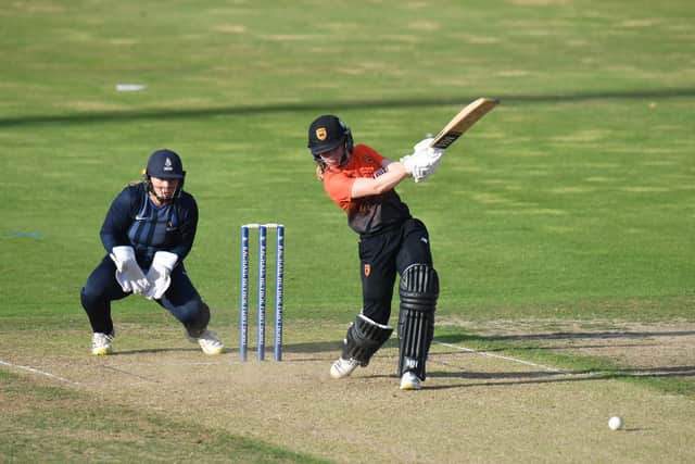 Emily Windsor of Southern Vipers bats during the Rachael Heyhoe-Flint Trophy final. Picture: Tony Marshall/Getty Images.