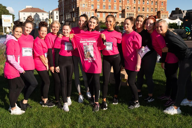 Ladies running in the memory of Karen Jenkinson. So far they have raised over £5,000 (301021-256)