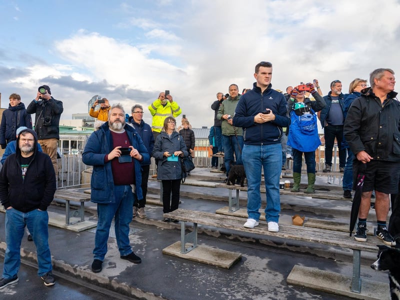 Crowds watching HMS Queen Elizabeth leave Portsmouth on 3rd of November. Photo by Matt Clark