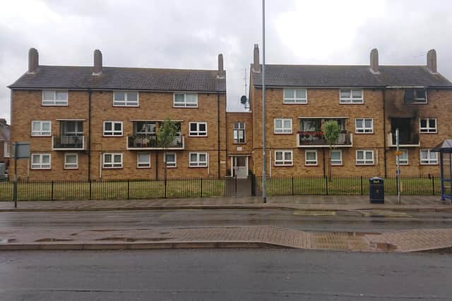 Police, paramedics and fire crews rushed to the apartment block, in London Road, Hilsea, on Saturday morning.