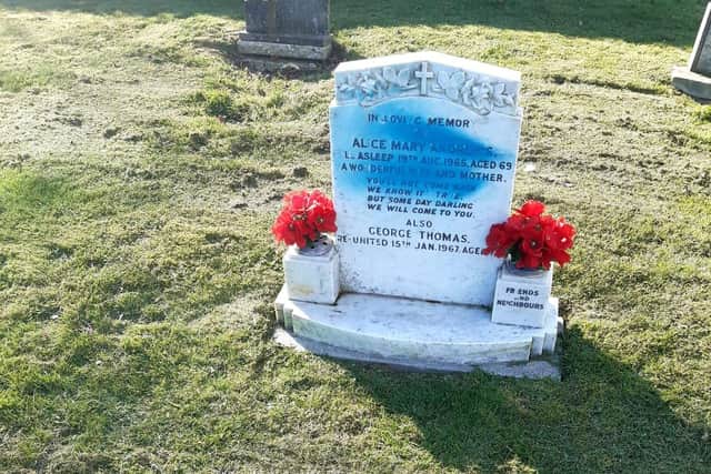 Some of the graves were vandalised with blue spray paint.