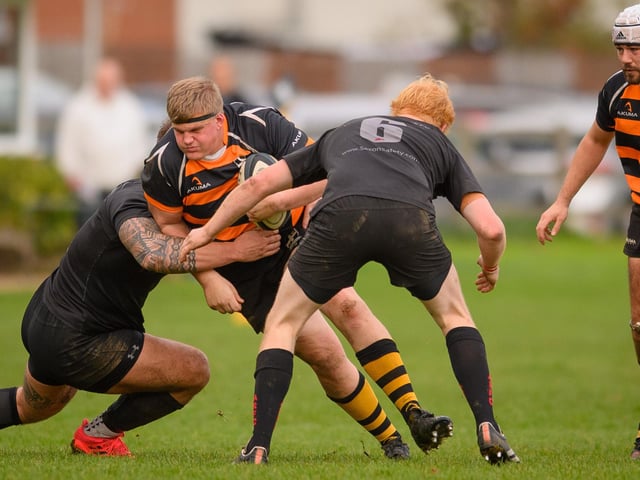 Portsmouth (orange/black) v Andover. Picture by Keith Woodland