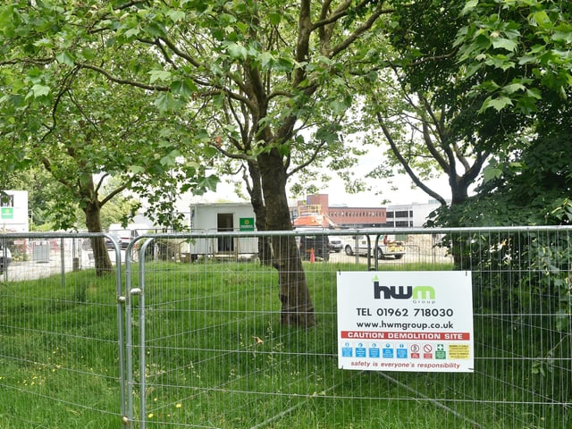 The demolition site of Osborn Road car park in Fareham.