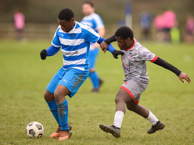 Gosham Rangers (grey) v AC Copnor. Picture: Keith Woodland