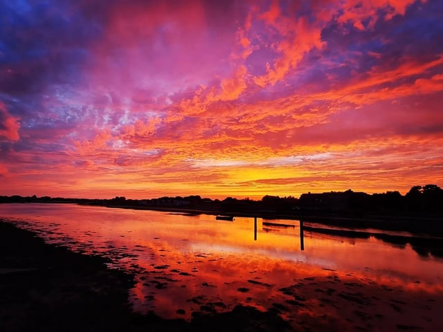 A sensational picture of the sunset from the Millennium Bridge in Gosport. Credit: Amanda Morby.