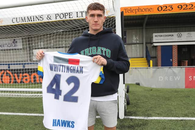 Alfy Whittingham has joined Hawks on an initial one-month loan deal from Aldershot Picture: Dave Haines