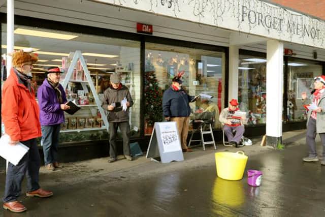 Stubbington U3A's socially-distanced Christmas Carols in December 2020 with The Odd Wednesday Men and Crofton Lions raising funds for local charities.
